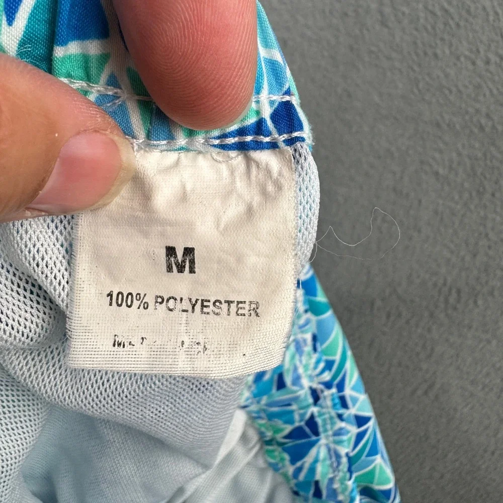 Peter Millar Mens MS16P16 Blue Geometric Mosaic Swim Trunks Shorts Size M
